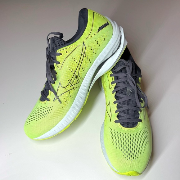 Mizuno Men's Wave Rider 25 Running Shoes Neon Lime Size- 12 - Picture 4 of 9